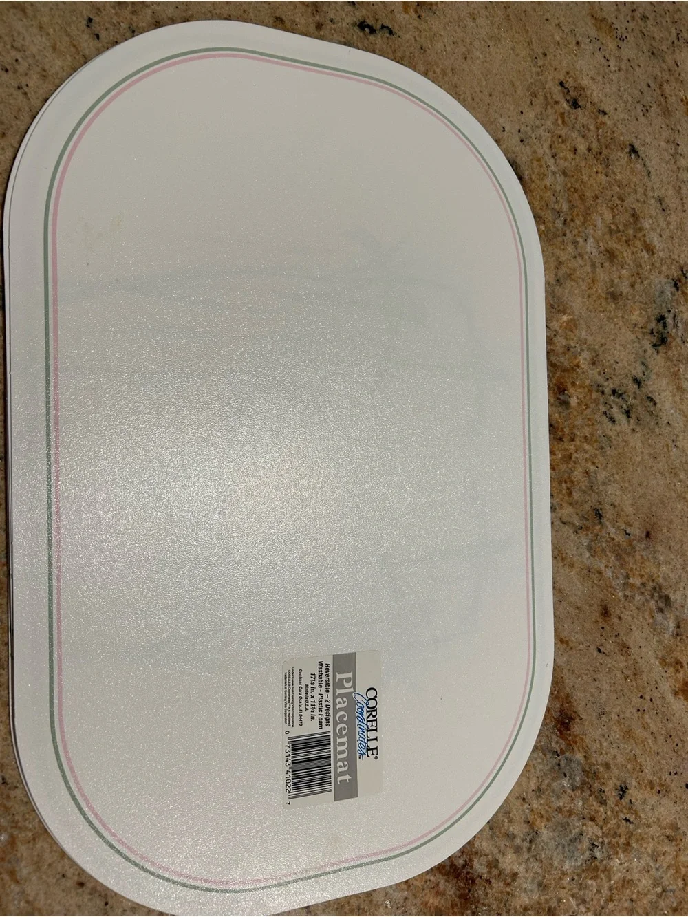 (6)Corning Corelle Shadow Iris reversible vinyl foam placemats 17 1/8”x11.25”New